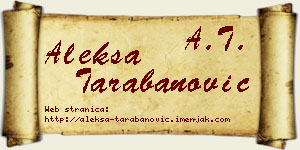 Aleksa Tarabanović vizit kartica
